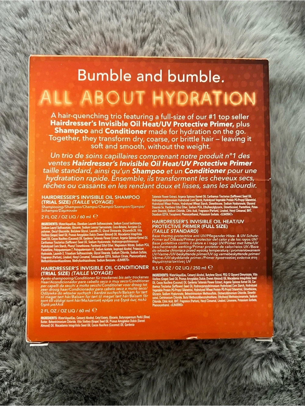 NEW Bumble and Bumble All About Hydration Set Invisible Oil Hair Set